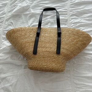 Straw Bucket Tote Bag